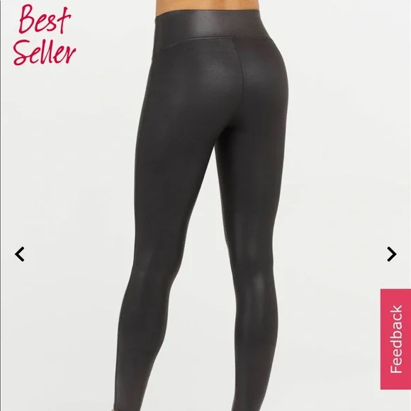 NWOT SPANX Faux Leather Leggings - Picture 2 of 3